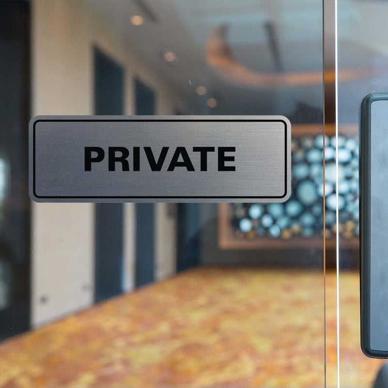 All Quality Standard Private Door/Wall Sign - Brushed Gold - Small - Image 2